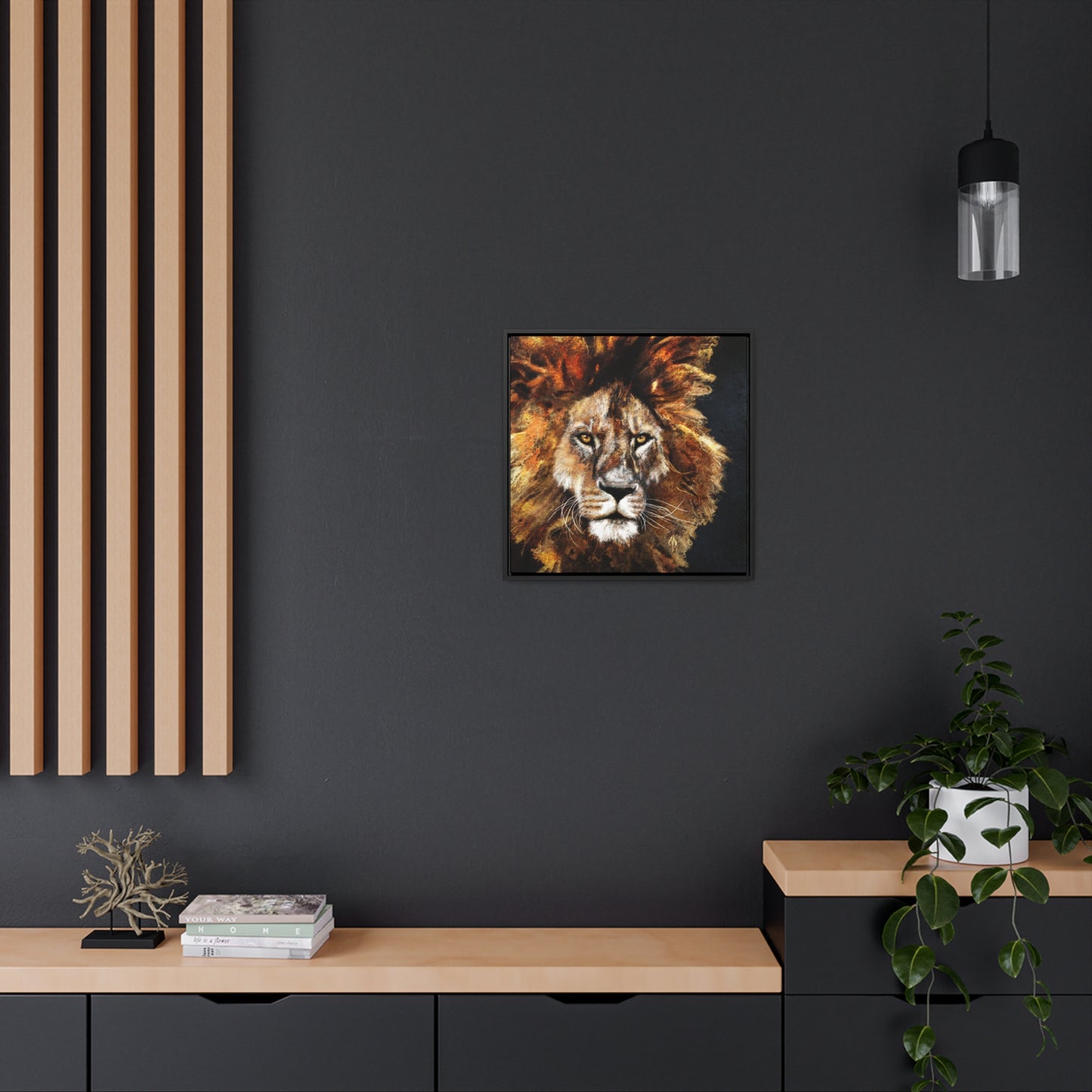 Lion - Art Print - Gallery Canvas Wraps, Square Frame
