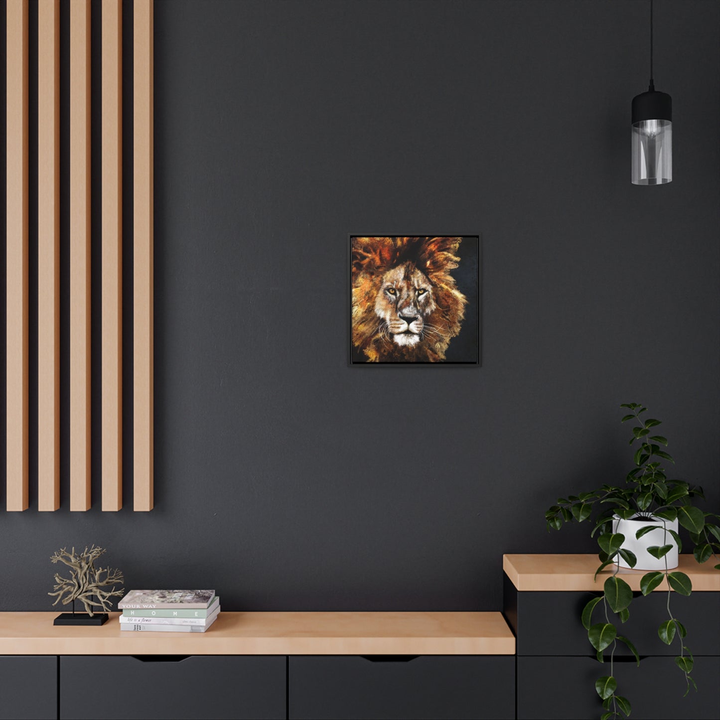 Lion - Art Print - Gallery Canvas Wraps, Square Frame