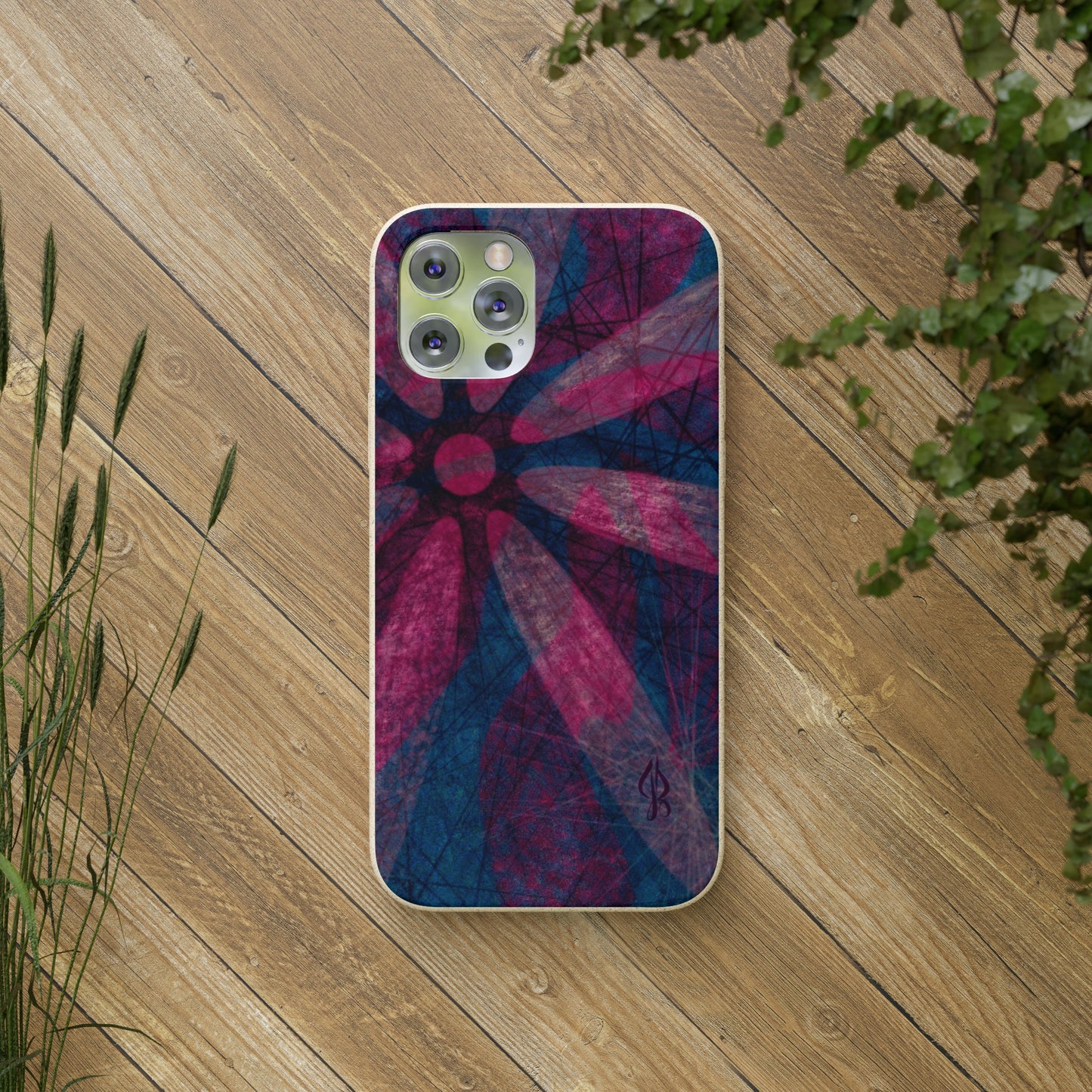 Abstract Gritty Flower - Biodegradable iPhone Case