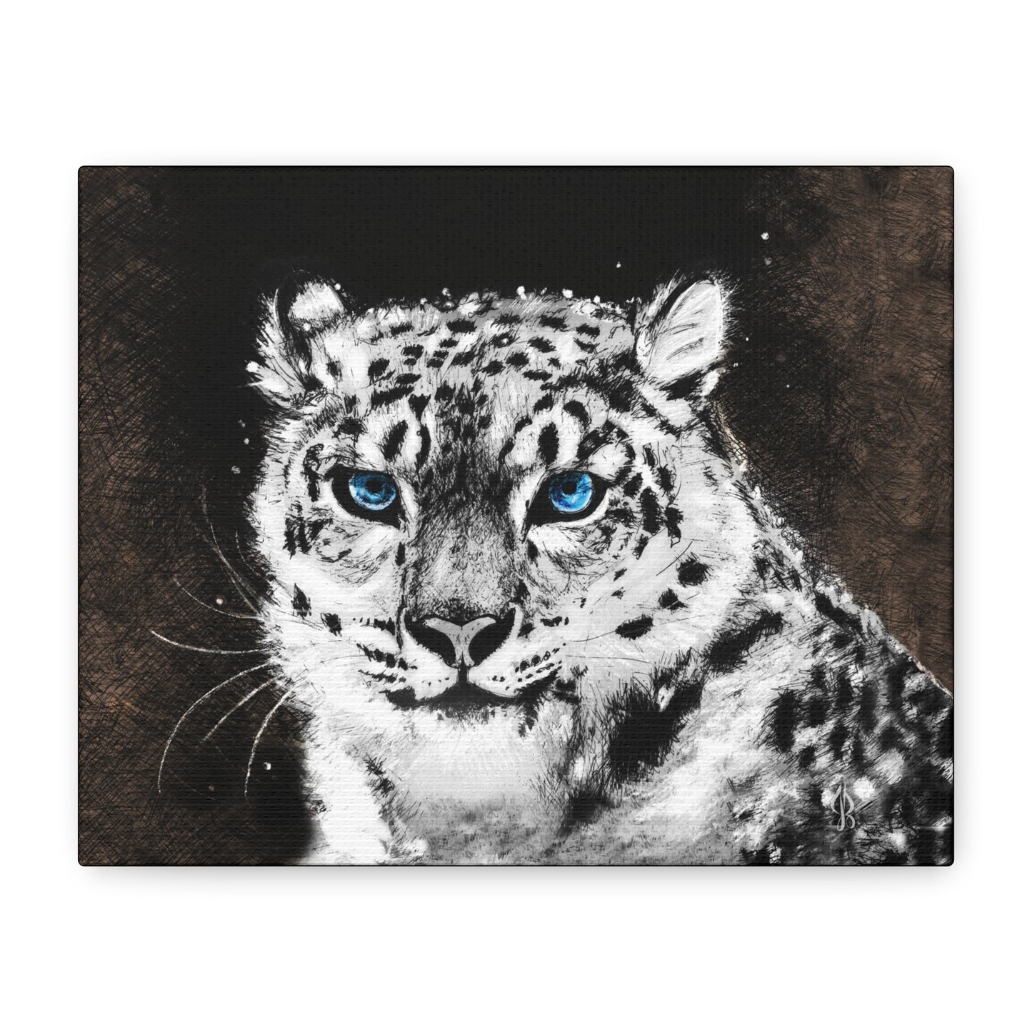 Snow Leopard Art Print – Matte Canvas, Stretched, 1.25" - Jacqueline Baumgardt Art
