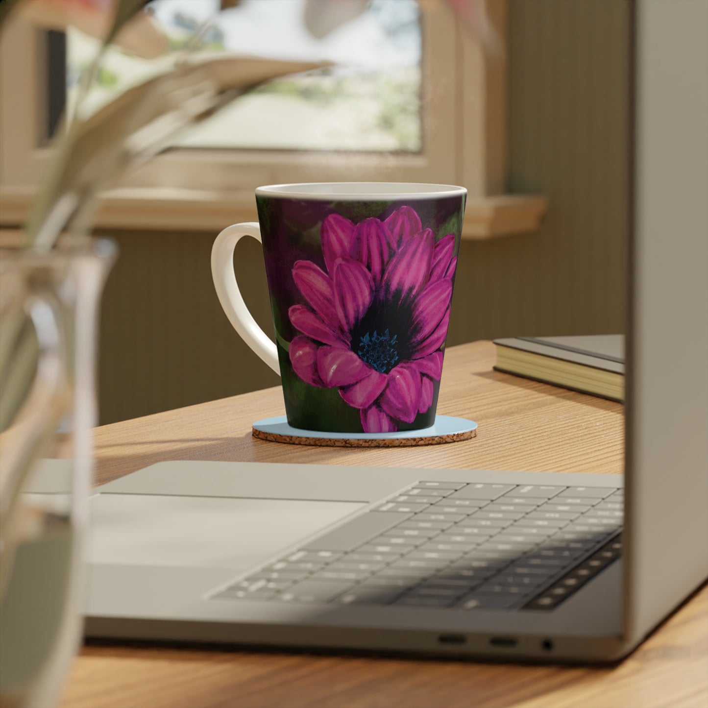 African Daisy Latte Mug, Vibrant Flower Coffee Cup, Gift for Garden Lovers, Mother's Day Present, Floral Café Mug, Spring Decor - Jacqueline Baumgardt Art