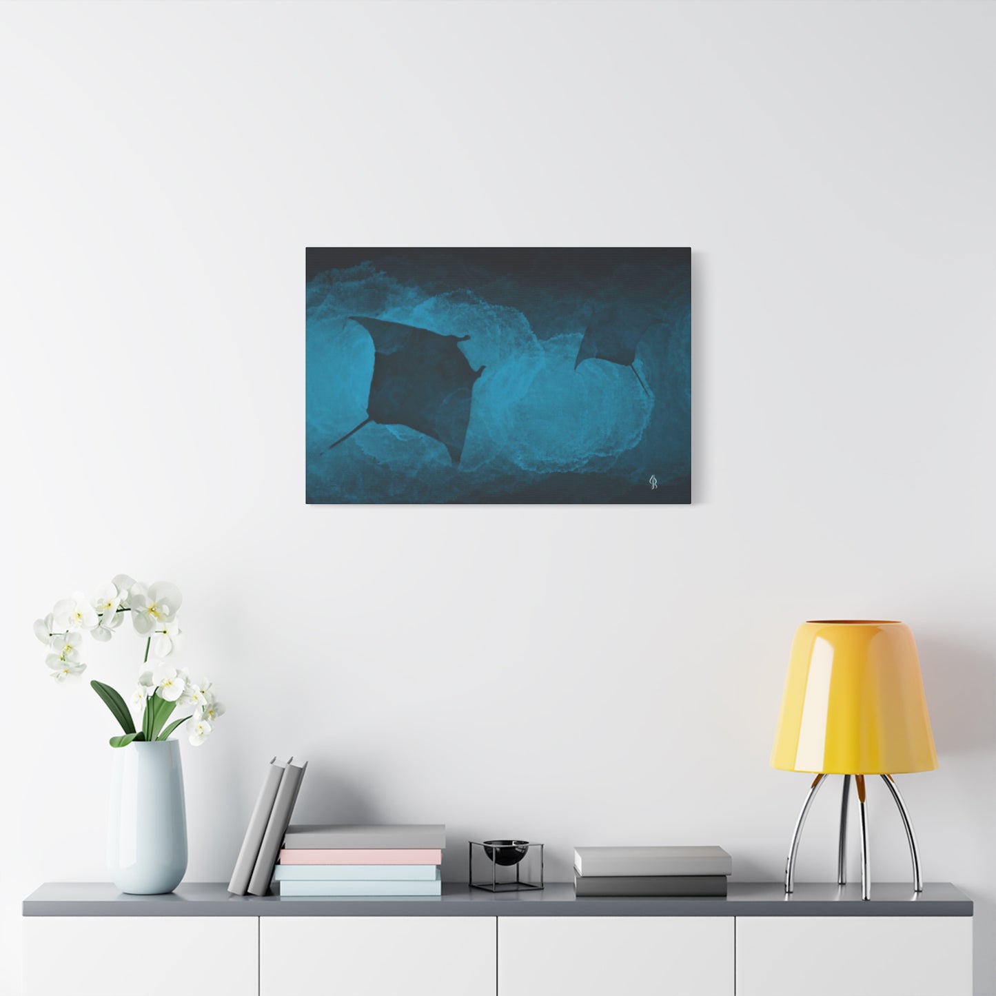 Manta Ray Art Print – Matte Canvas, Stretched, 1.25"