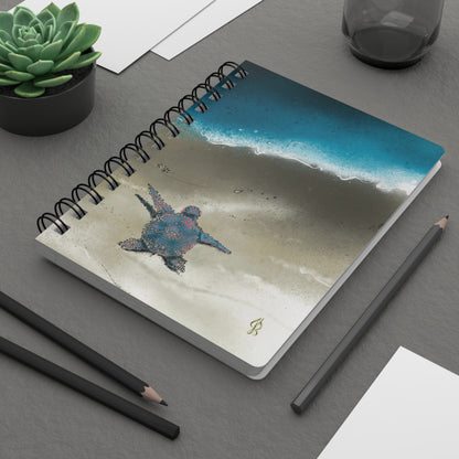 Baby Turtle on the Beach - Spiral Bound Journal - Jacqueline Baumgardt Art