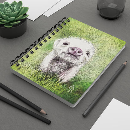 Pink Piglet Spiral Journal | Cute Animal Print Notebook | 150 lined pages - Jacqueline Baumgardt Art