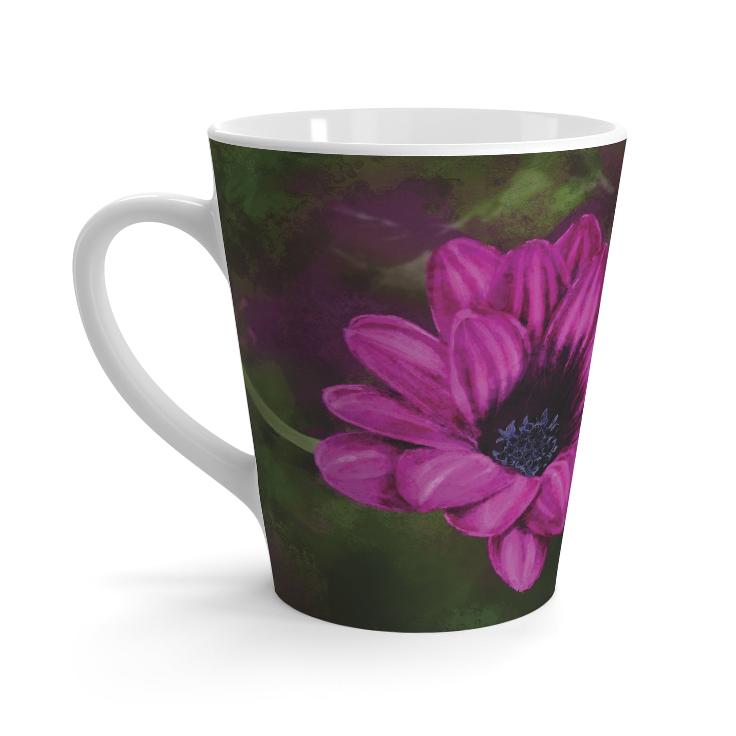 Purple African Daisy Painting Latte Mug