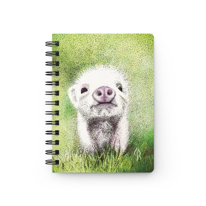 Pink Piglet Spiral Journal | Cute Animal Print Notebook | 150 lined pages - Jacqueline Baumgardt Art