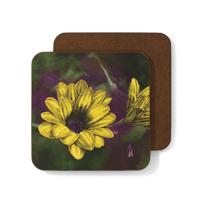 Yellow Flower Painting Coaster - Jacqueline Baumgardt Art