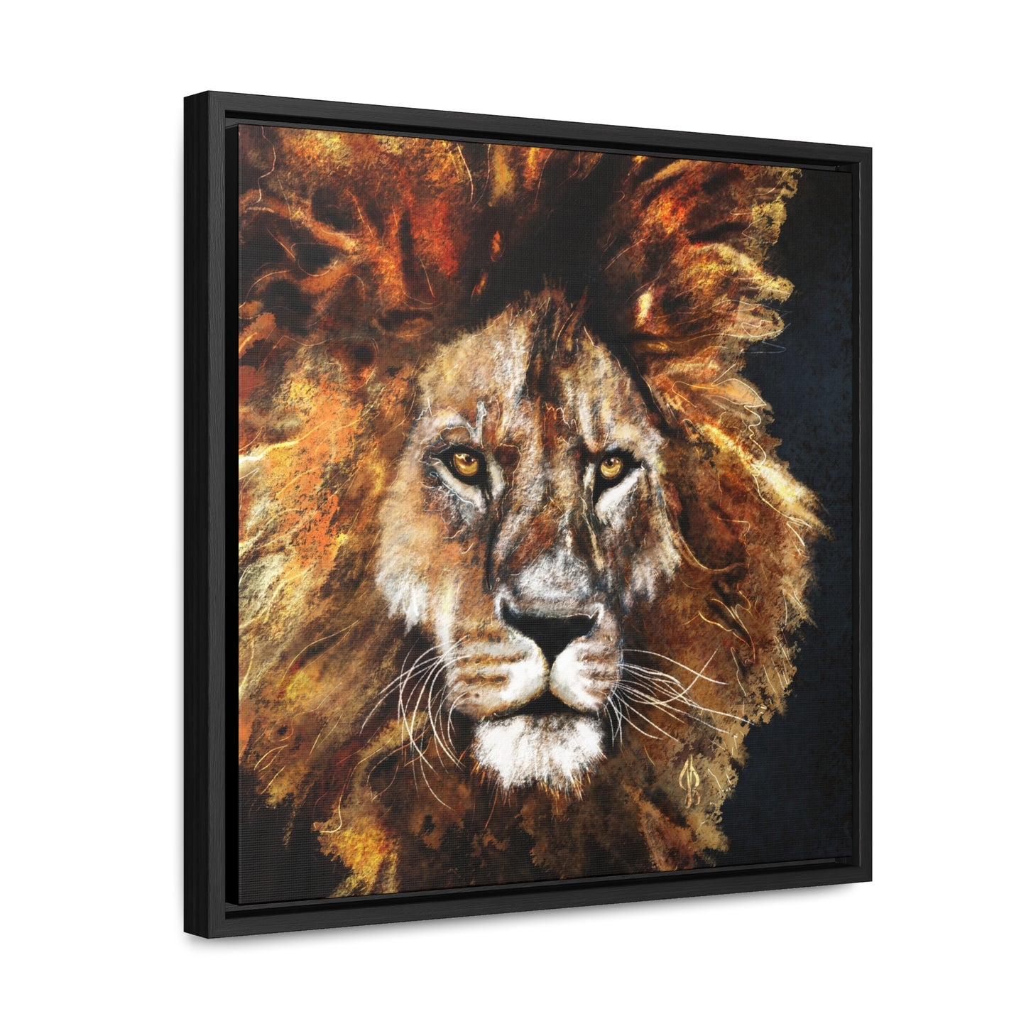 Lion - Art Print - Gallery Canvas Wraps, Square Frame - Jacqueline Baumgardt Art