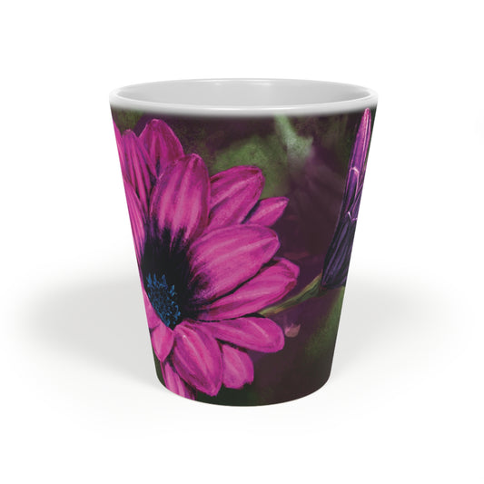 African Daisy Latte Mug, Vibrant Flower Coffee Cup, Gift for Garden Lovers, Mother's Day Present, Floral Café Mug, Spring Decor - Jacqueline Baumgardt Art