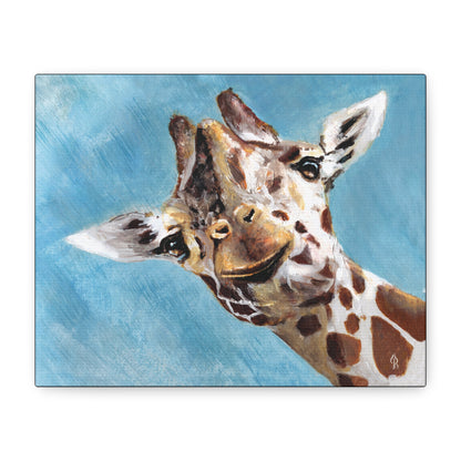 Friendly Giraffe Painting | Canvas Print - Jacqueline Baumgardt Art
