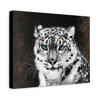 Snow Leopard Art Print – Matte Canvas, Stretched, 1.25" - Jacqueline Baumgardt Art