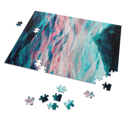 Mountain Sunset Painting Jigsaw Puzzle - 252, 500, 1000-Piece - Jacqueline Baumgardt Art