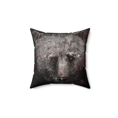 Grizzly Bear Art | Polyester Square Pillow - Jacqueline Baumgardt Art