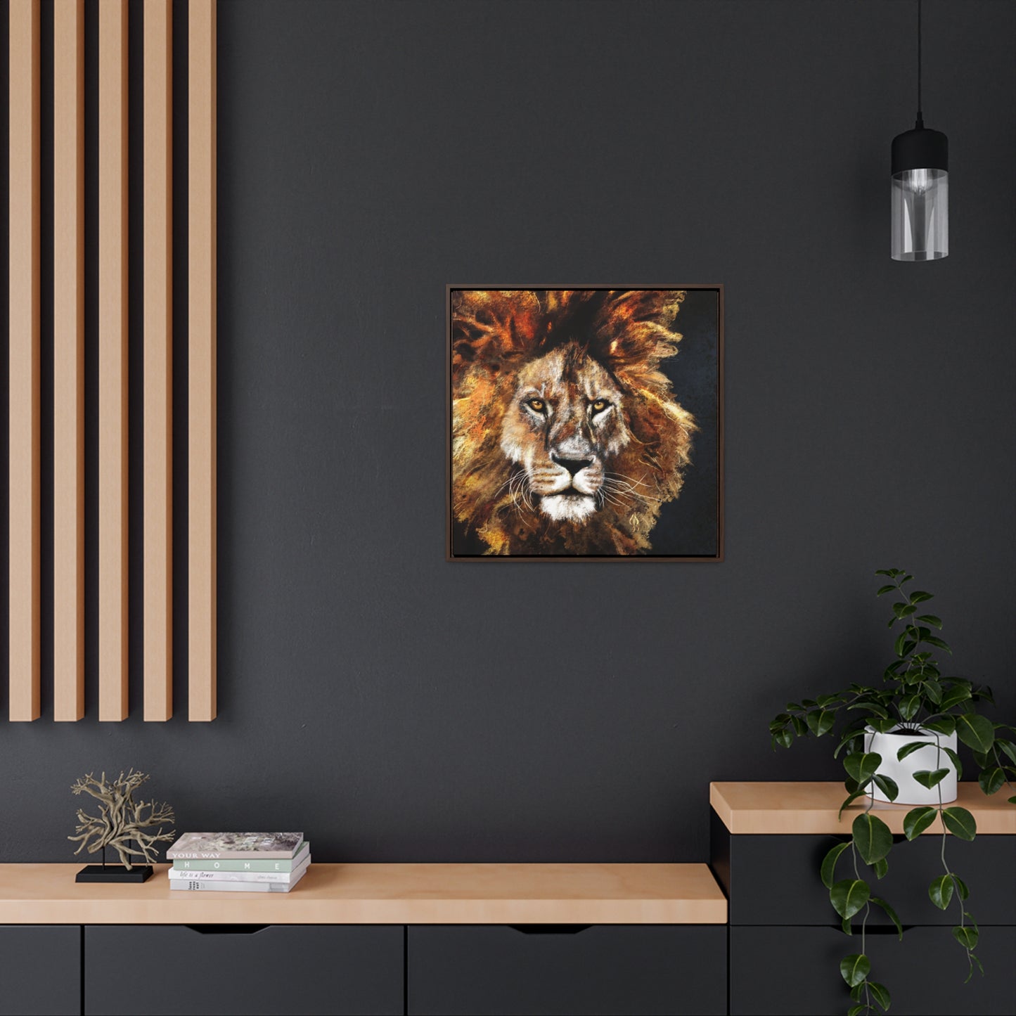 Lion - Art Print - Gallery Canvas Wraps, Square Frame