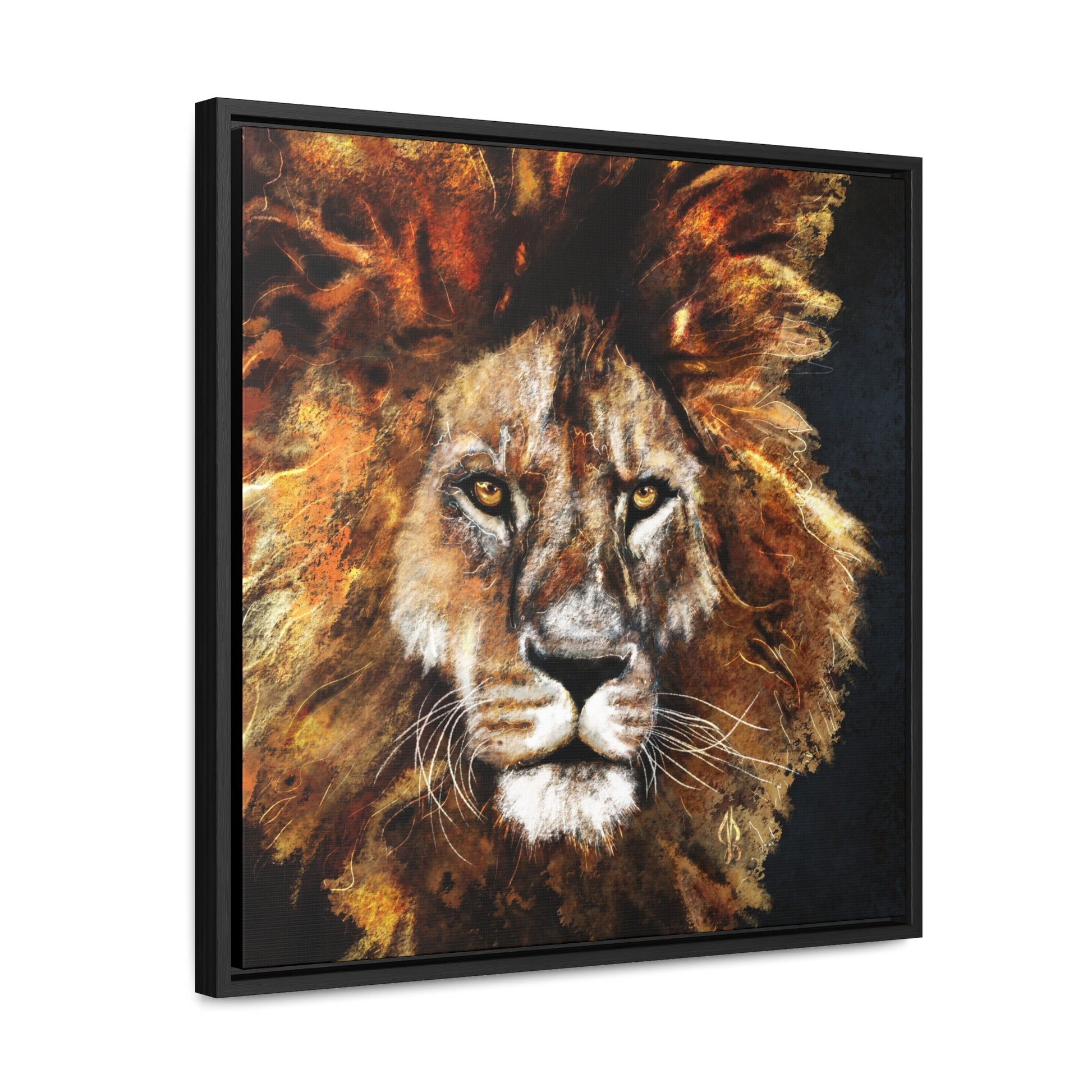 Lion - Art Print - Gallery Canvas Wraps, Square Frame - Jacqueline Baumgardt Art