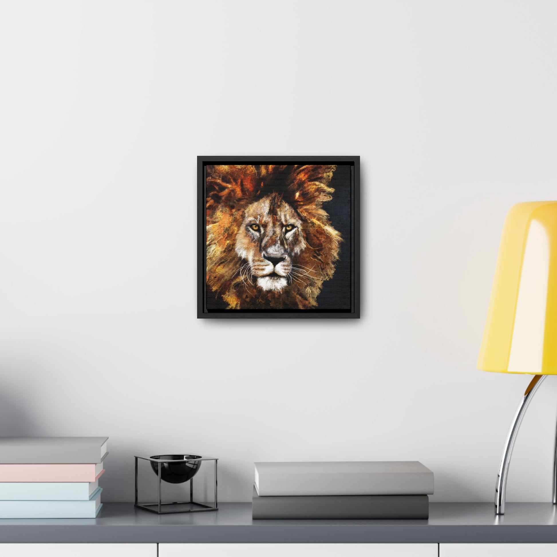 Lion - Art Print - Gallery Canvas Wraps, Square Frame - Jacqueline Baumgardt Art