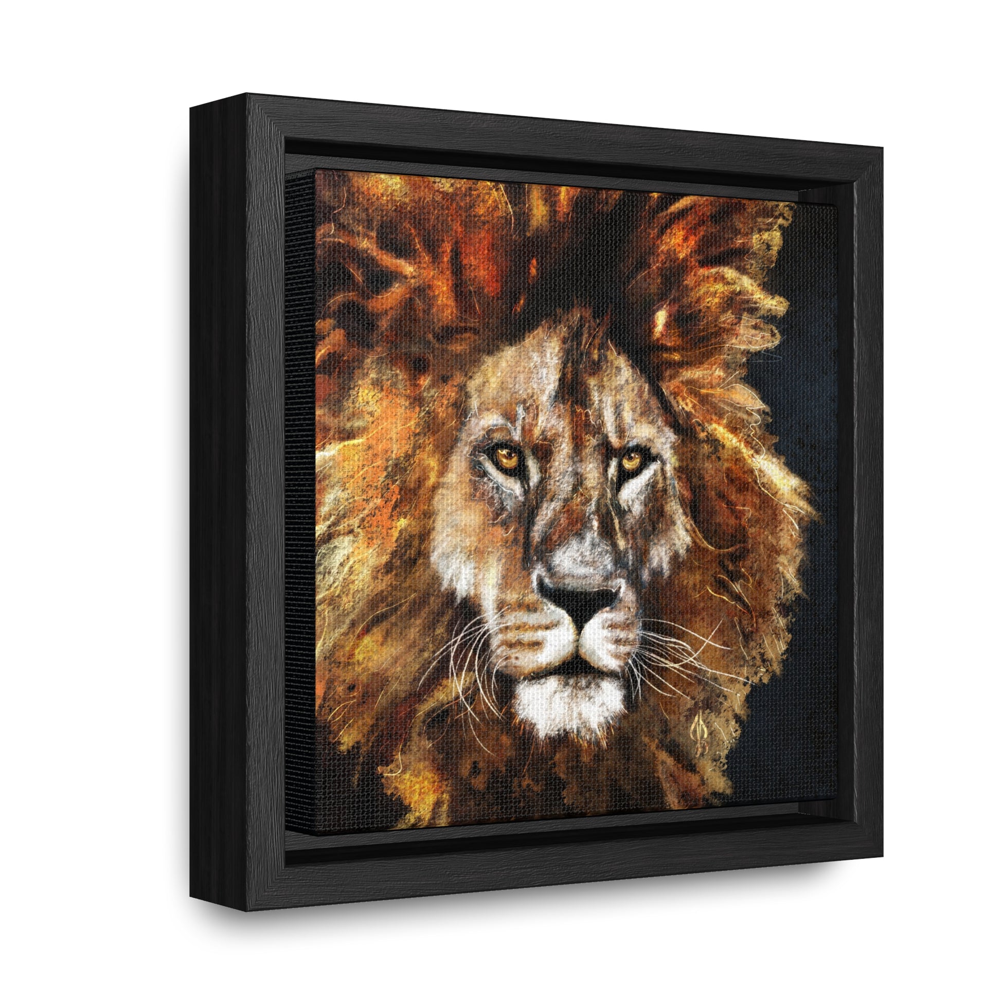 Lion - Art Print - Gallery Canvas Wraps, Square Frame - Jacqueline Baumgardt Art