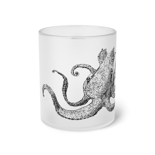 Frosted Glass Mug - Octopus Sketch