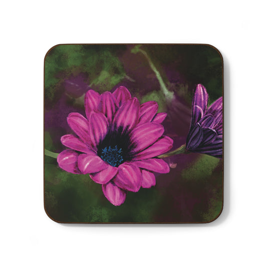 Purple African Daisy Painting Hardboard Back Coaster (1 coaster)