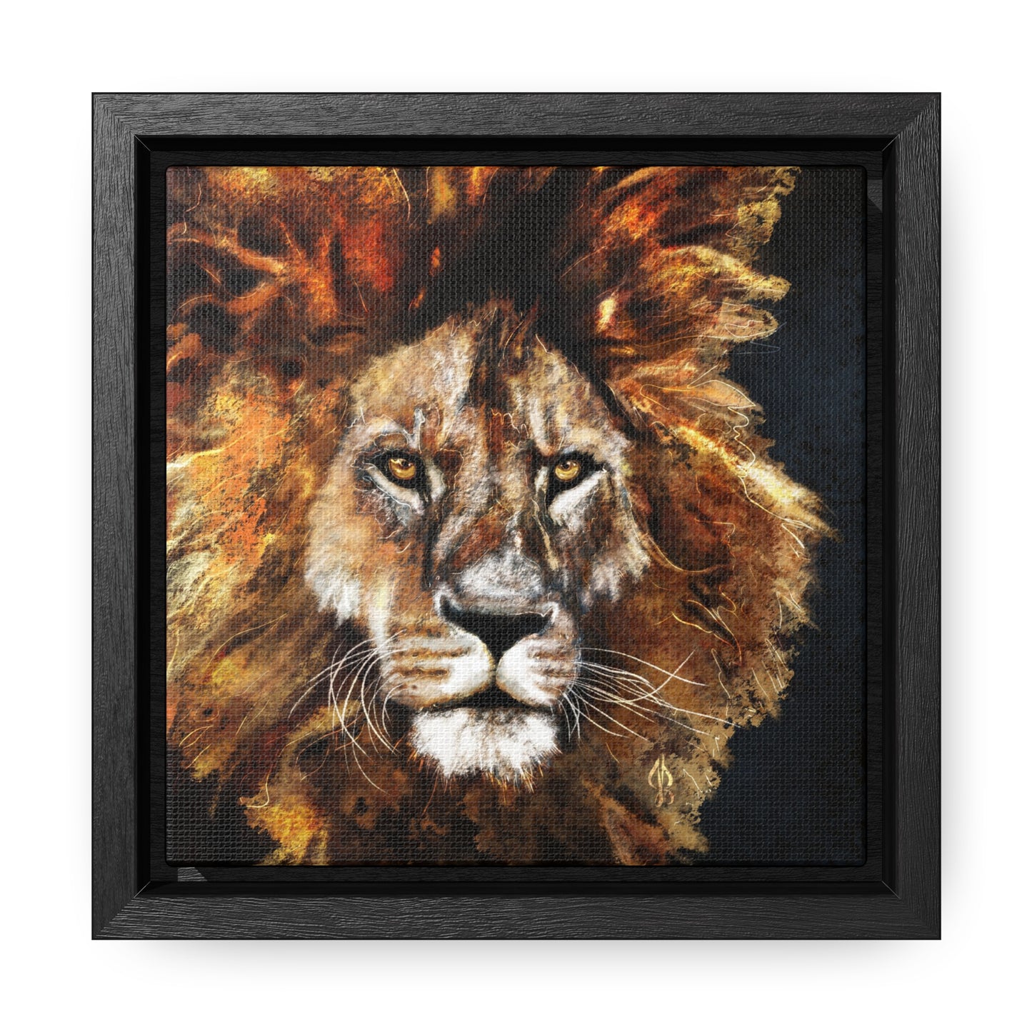 Lion - Art Print - Gallery Canvas Wraps, Square Frame - Jacqueline Baumgardt Art