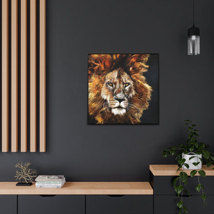 Lion - Art Print - Gallery Canvas Wraps, Square Frame - Jacqueline Baumgardt Art
