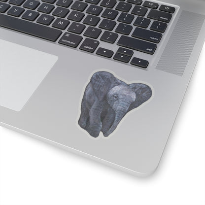 Elephant Painting | Kiss-Cut Stickers | Wildlife Deco | Eco-Friendly Stickers | Laptop Decals | Animal Lovers Gift | Nature Art - Jacqueline Baumgardt Art