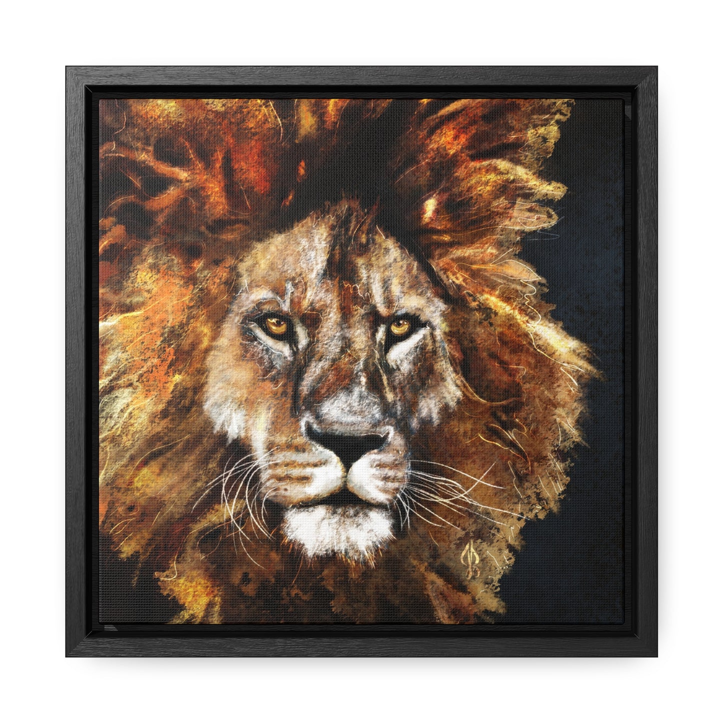 Lion - Art Print - Gallery Canvas Wraps, Square Frame - Jacqueline Baumgardt Art