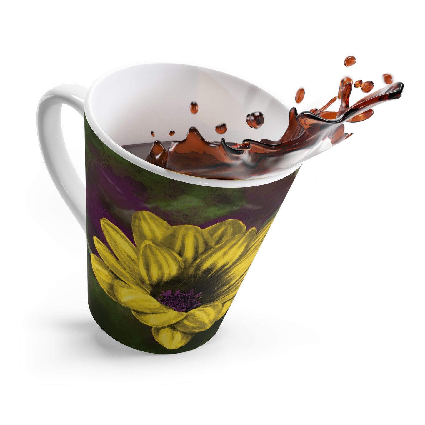 Yellow Flower Painting Latte Mug