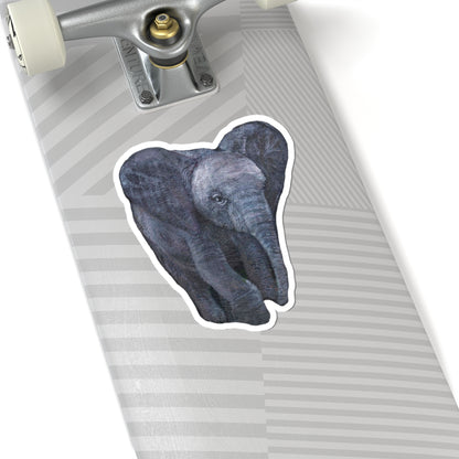 Elephant Painting | Kiss-Cut Stickers | Wildlife Deco | Eco-Friendly Stickers | Laptop Decals | Animal Lovers Gift | Nature Art - Jacqueline Baumgardt Art