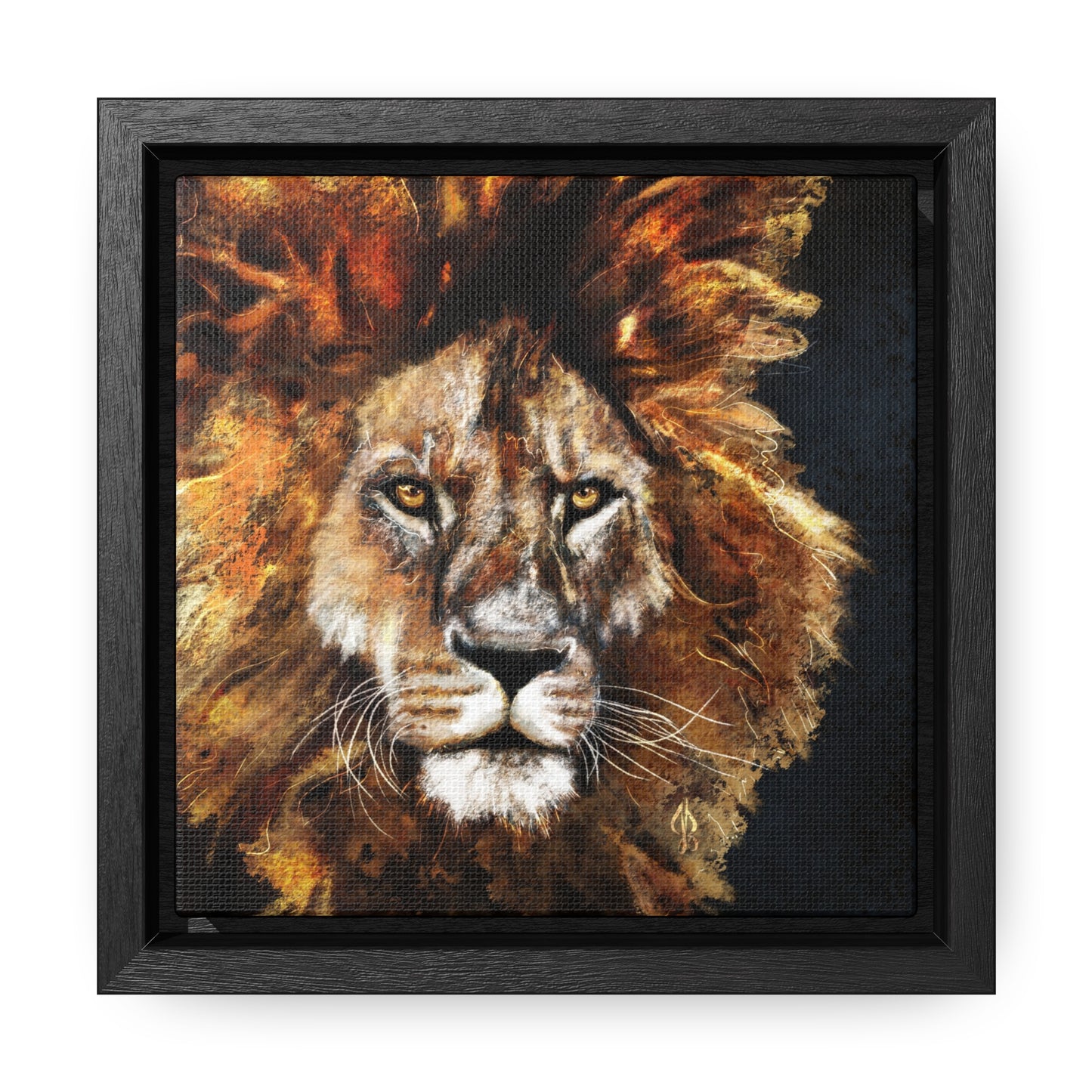 Lion - Art Print - Gallery Canvas Wraps, Square Frame