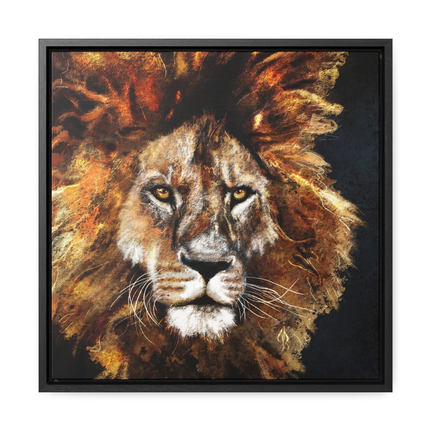 Lion - Art Print - Gallery Canvas Wraps, Square Frame - Jacqueline Baumgardt Art