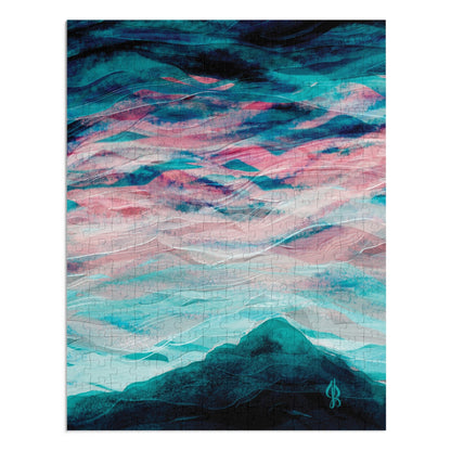 Mountain Sunset Painting Jigsaw Puzzle - 252, 500, 1000-Piece - Jacqueline Baumgardt Art