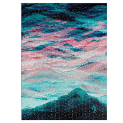 Mountain Sunset Painting Jigsaw Puzzle - 252, 500, 1000-Piece - Jacqueline Baumgardt Art