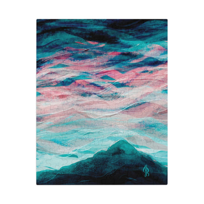 Mountain Sunset Painting Jigsaw Puzzle - 252, 500, 1000-Piece - Jacqueline Baumgardt Art