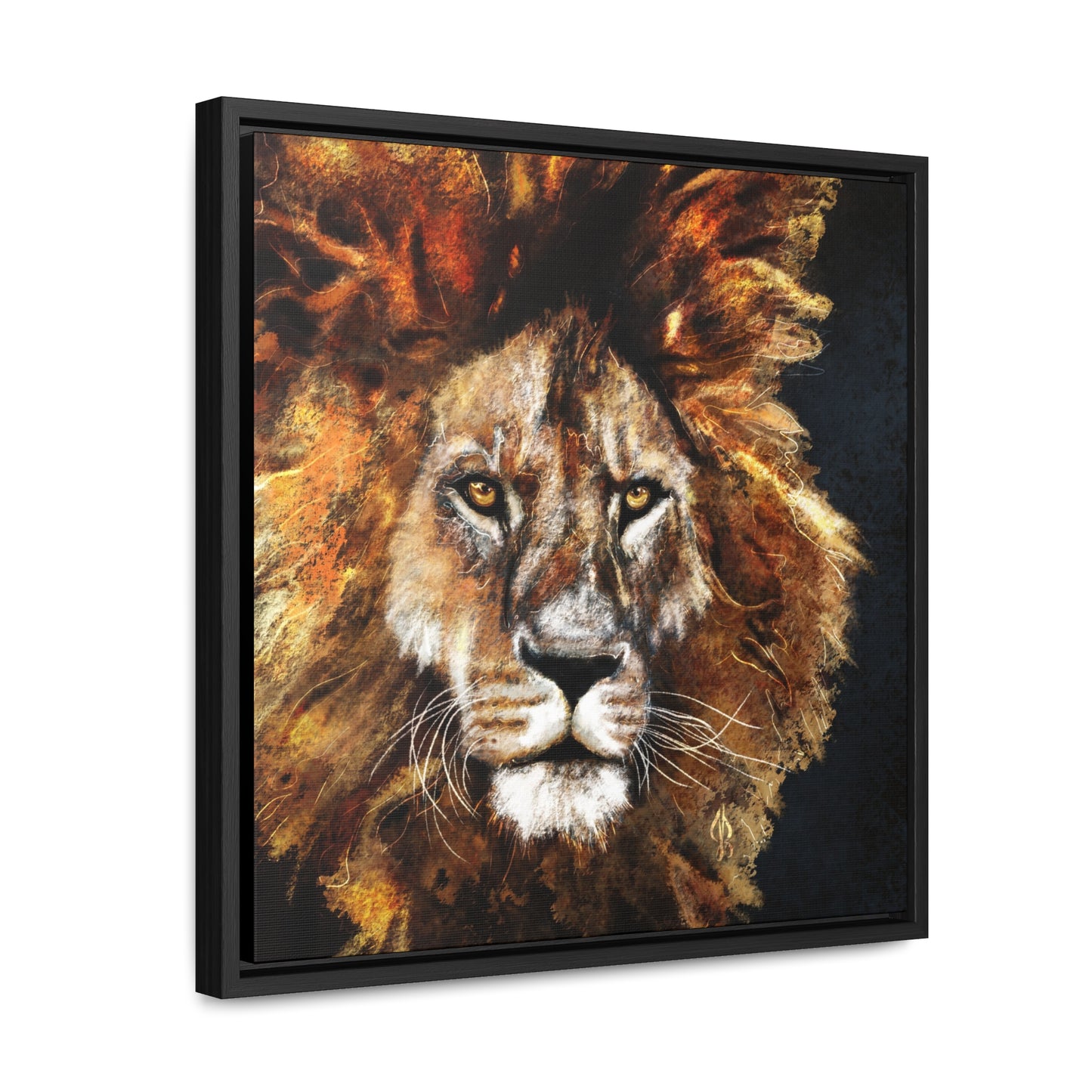 Lion - Art Print - Gallery Canvas Wraps, Square Frame