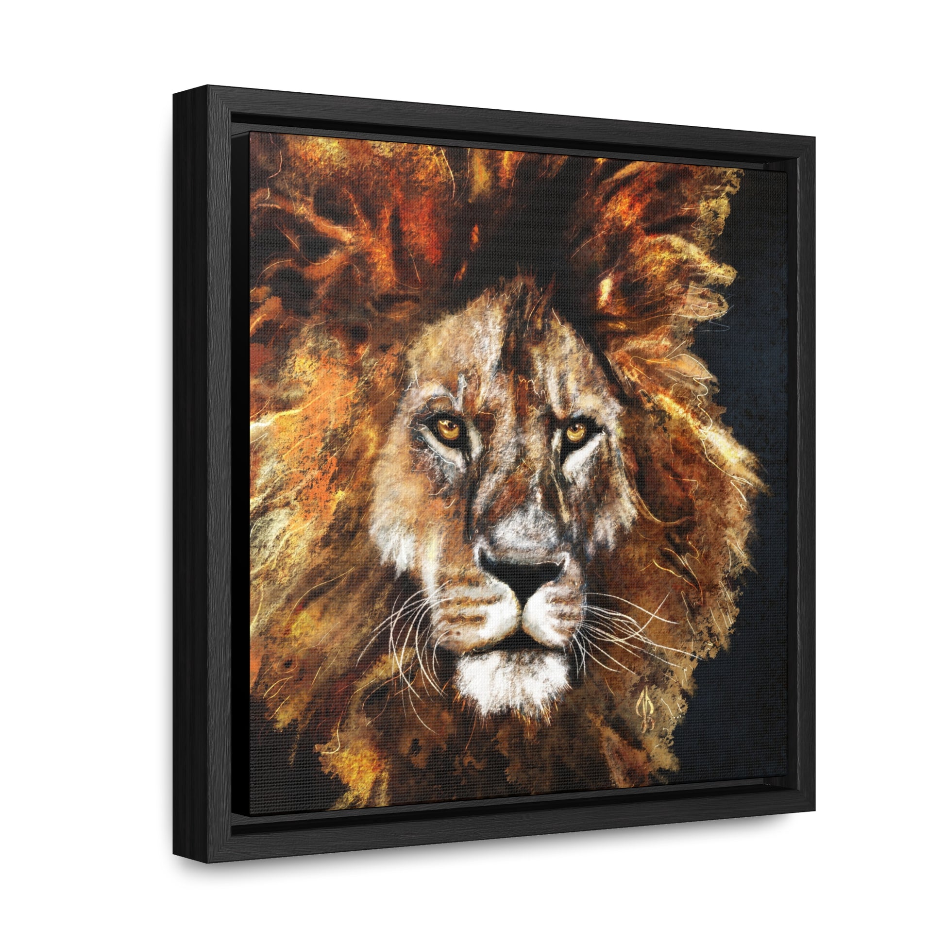 Lion - Art Print - Gallery Canvas Wraps, Square Frame - Jacqueline Baumgardt Art