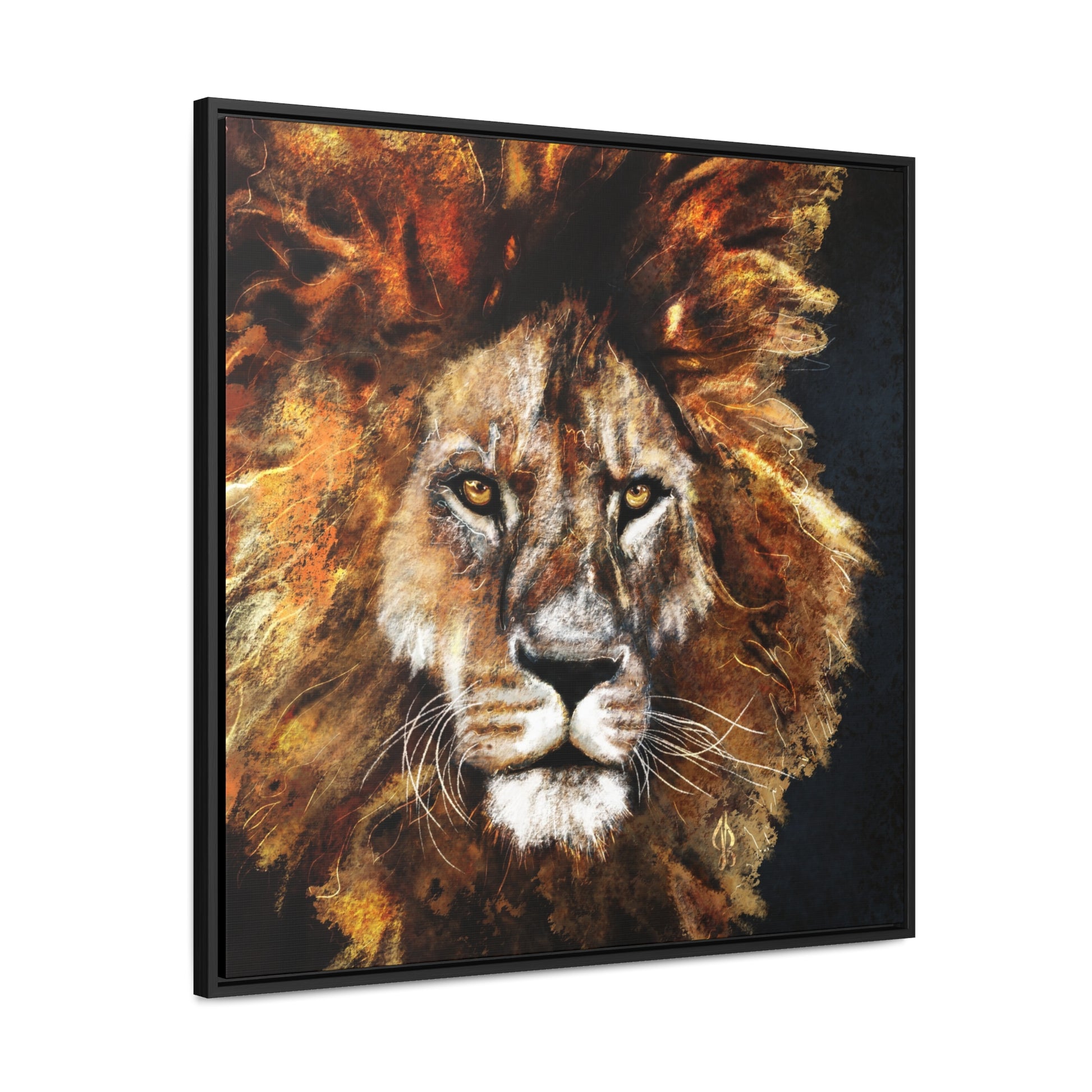 Lion - Art Print - Gallery Canvas Wraps, Square Frame - Jacqueline Baumgardt Art