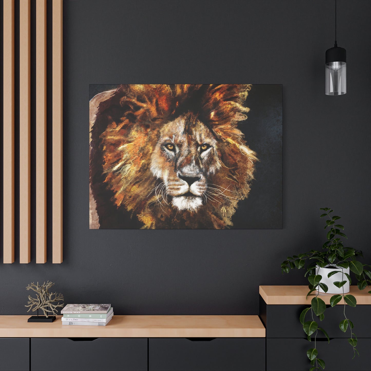 Lion Art Print – Matte Canvas, Stretched, 1.25"