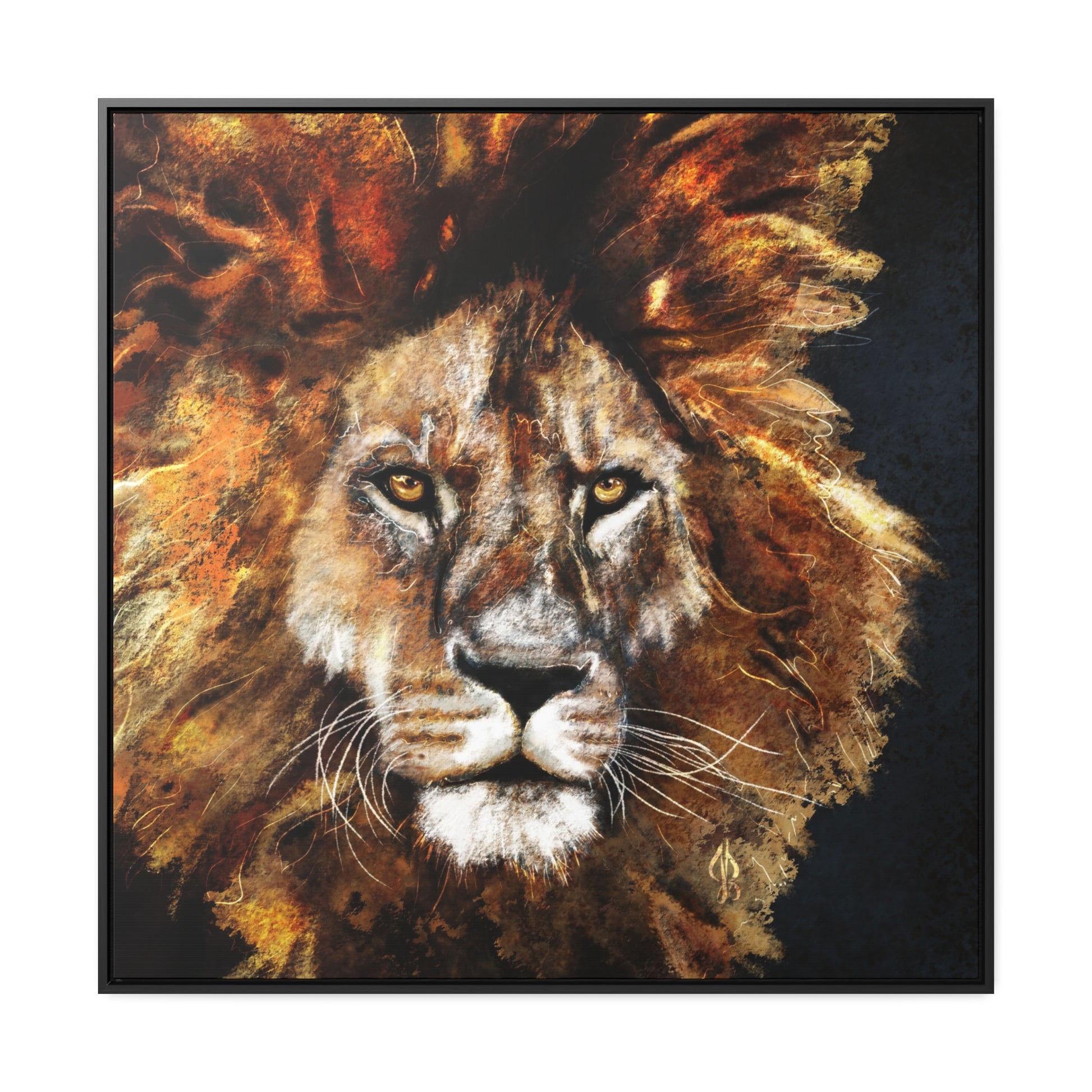 Lion - Art Print - Gallery Canvas Wraps, Square Frame - Jacqueline Baumgardt Art