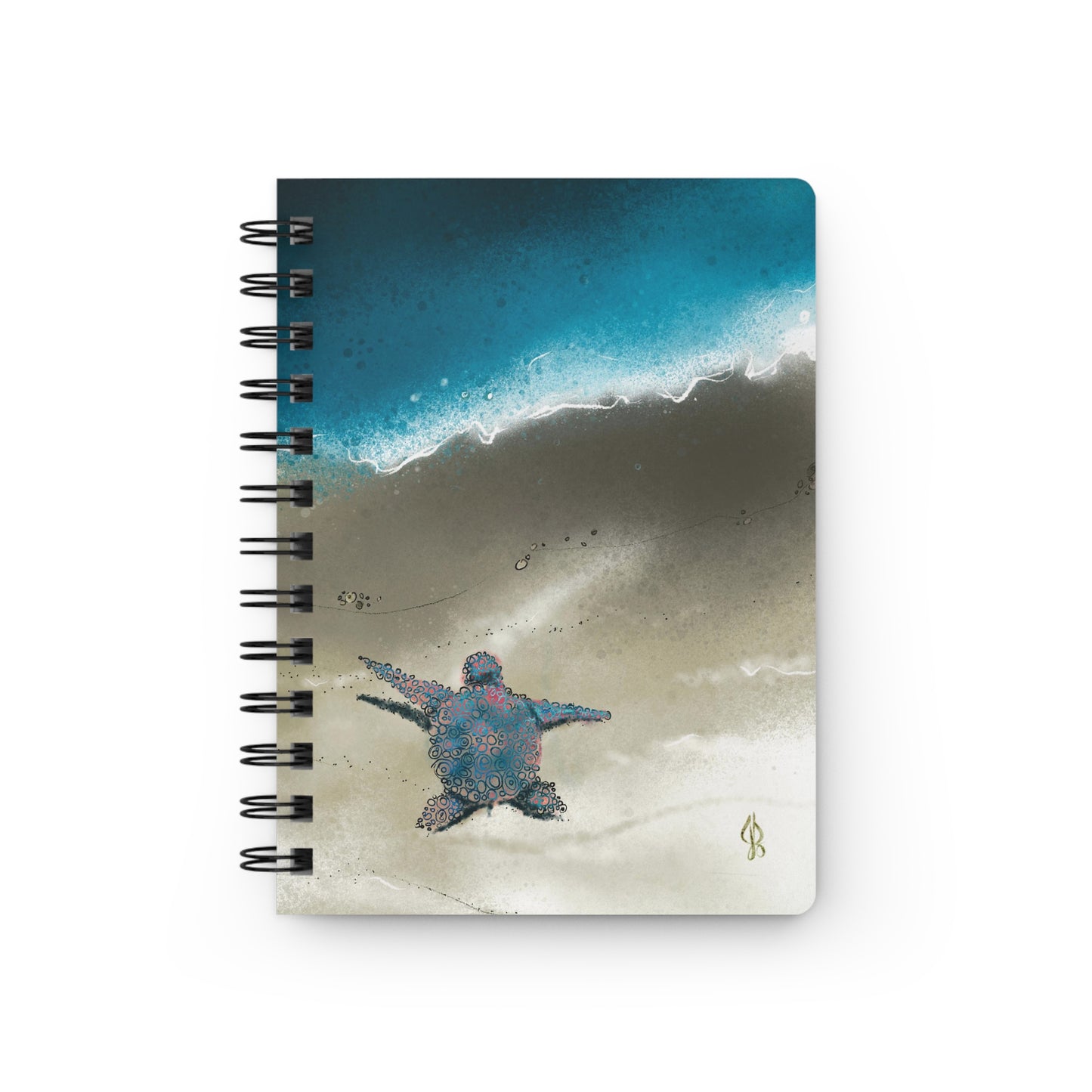 Baby Turtle on the Beach - Spiral Bound Journal