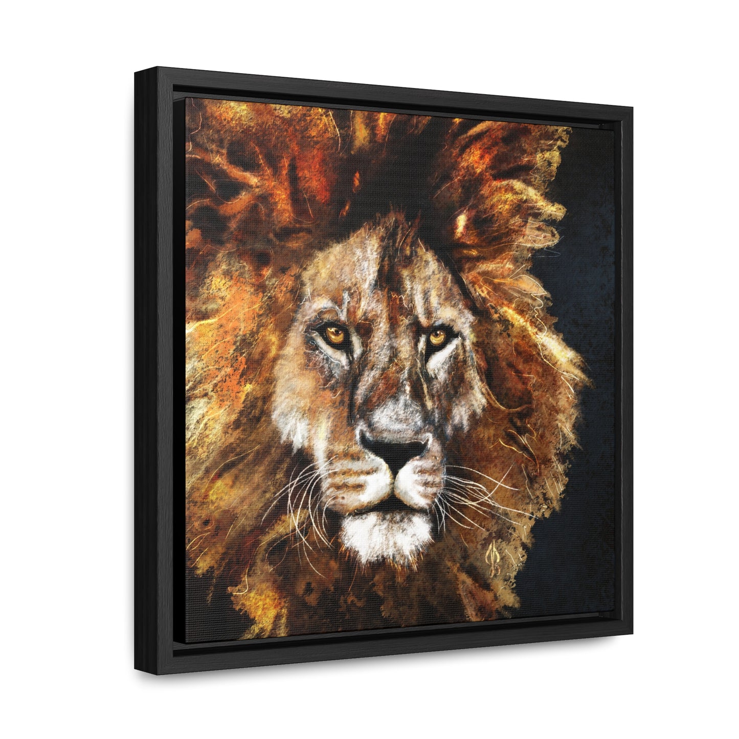 Lion - Art Print - Gallery Canvas Wraps, Square Frame