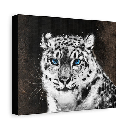 Snow Leopard Art Print – Matte Canvas, Stretched, 1.25" - Jacqueline Baumgardt Art