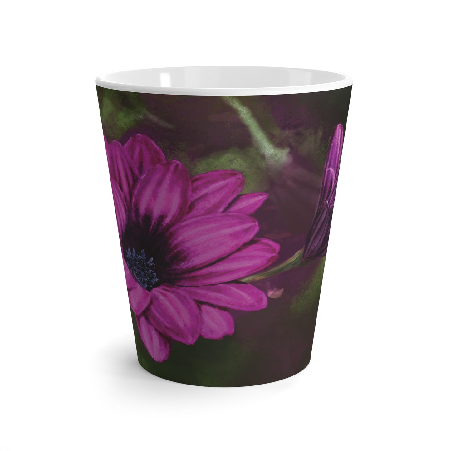 Purple African Daisy Painting Latte Mug