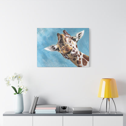 Friendly Giraffe Painting | Canvas Print - Jacqueline Baumgardt Art