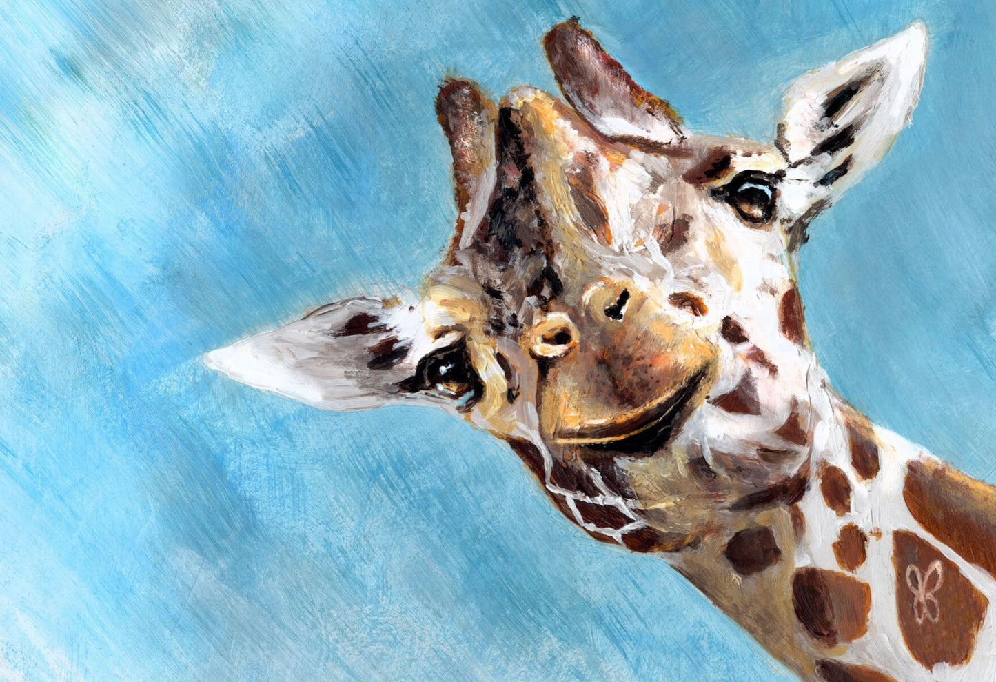 Giraffe Painting Canvas Print 36”x24”