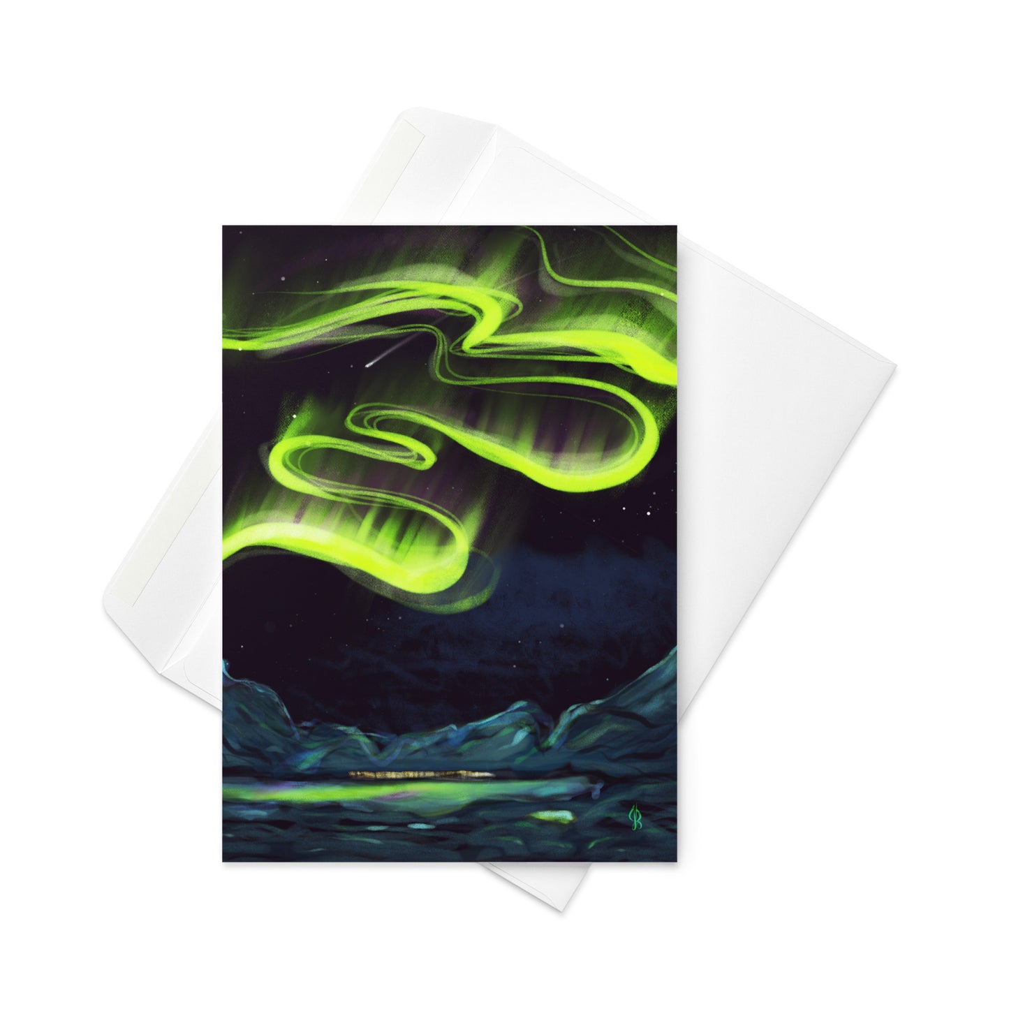 Northern Lights Painting Greeting Card