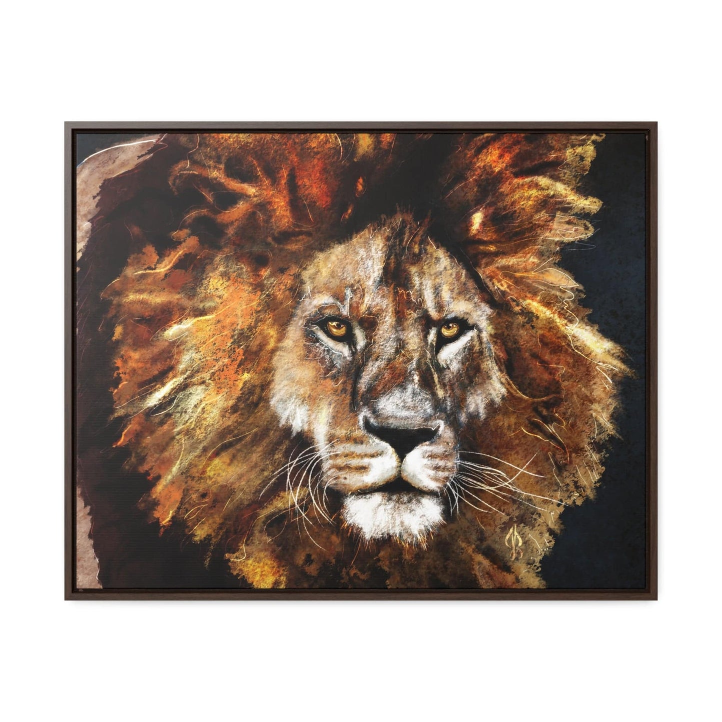 Lion Print Canvas Wrap Framed