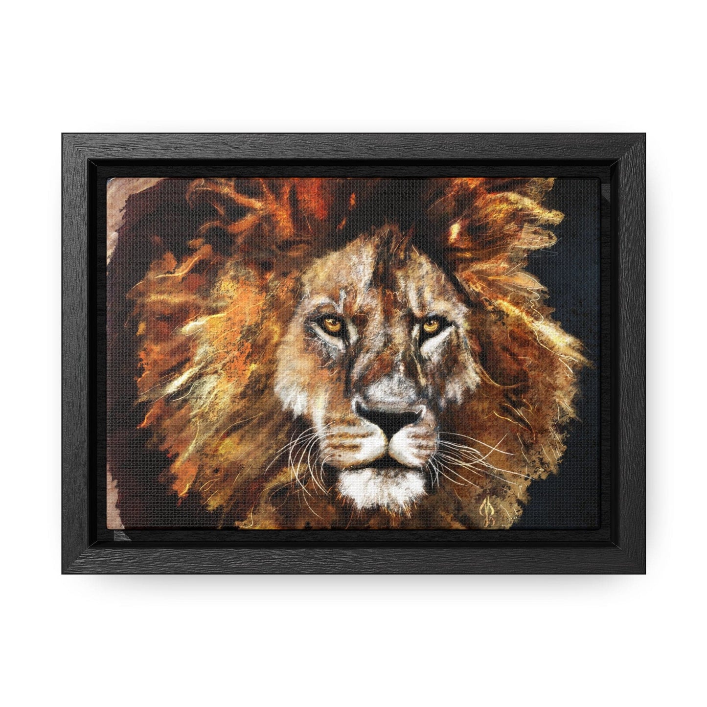 Lion Print Canvas Wrap Framed