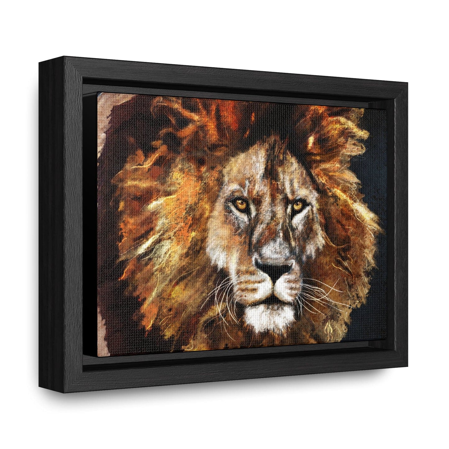 Lion Print Canvas Wrap Framed